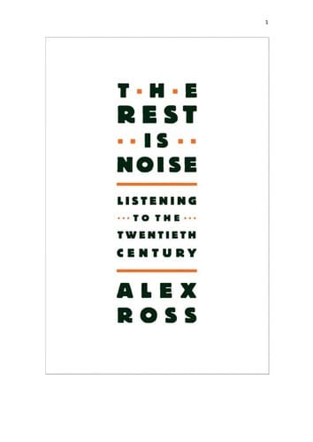 Cover of The Rest Is Noise by Alex Ross