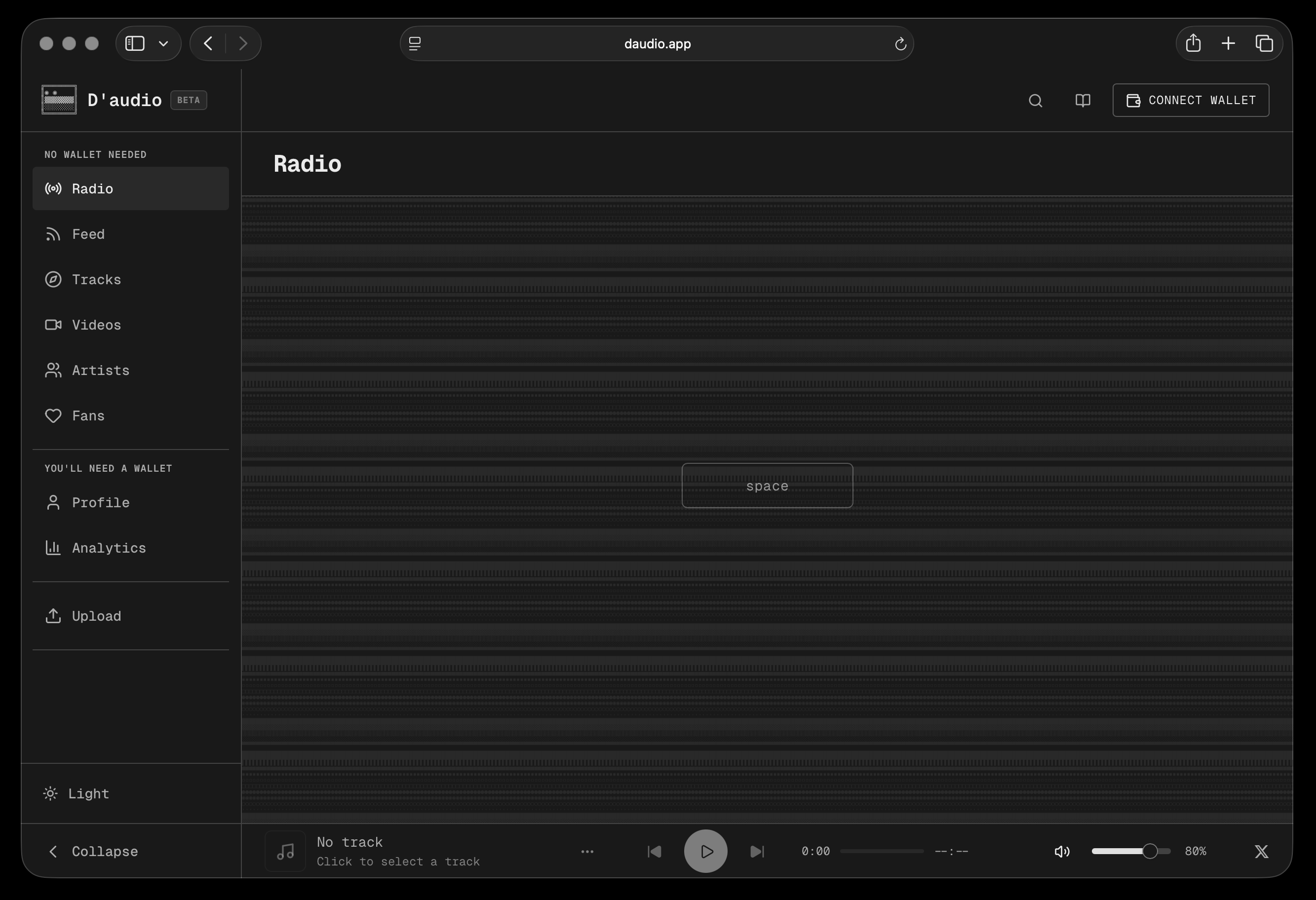 D'audio Landing Page