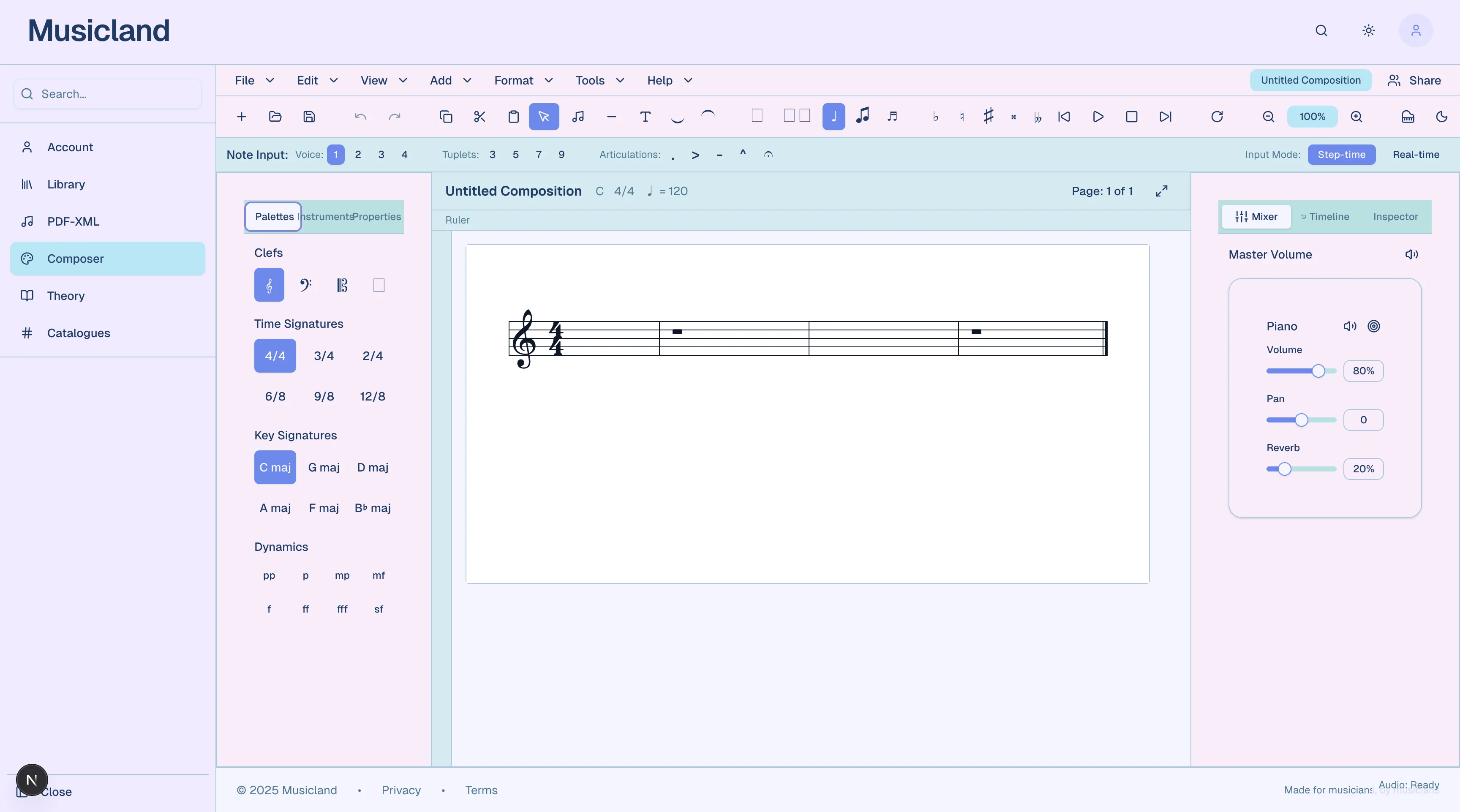 Composer Interface - Light Mode